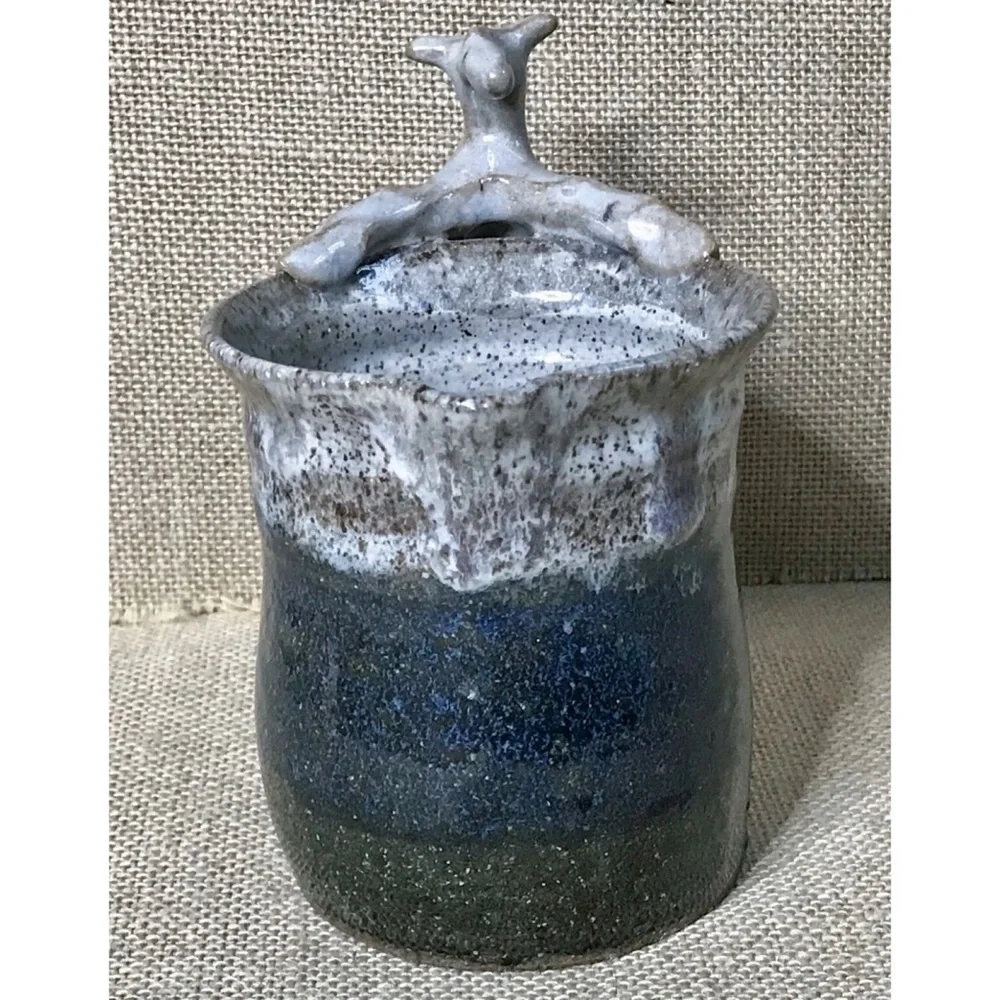 Horse Creamer Art Pottery Blue Cream Cottage Farm Core Farmhouse AS IS READ